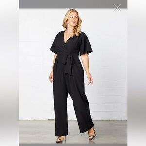 Kiyonna Charisma Crepe Jumpsuit Black size 1X NWT